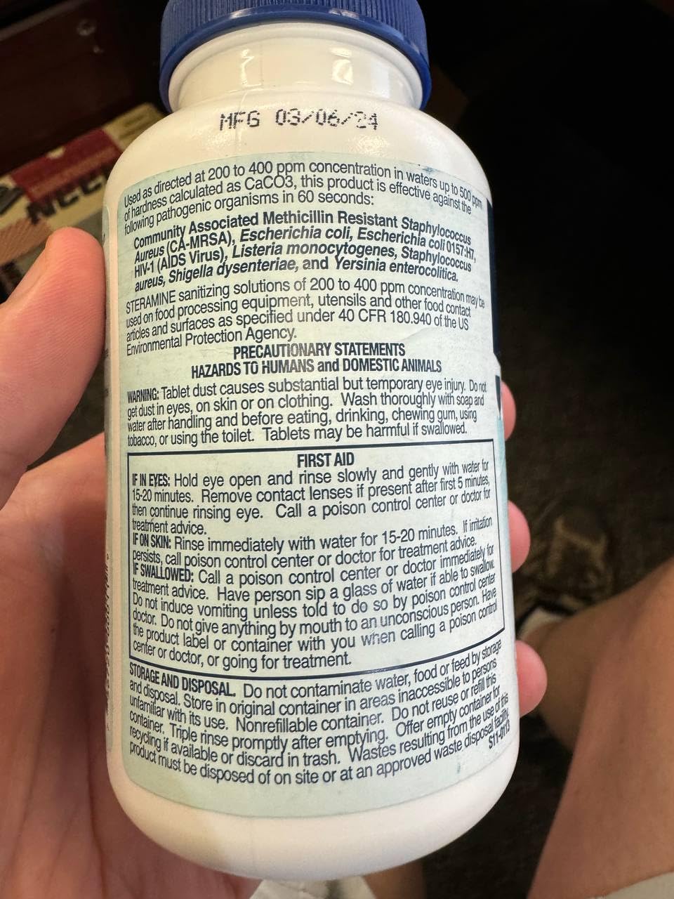 6 Bottles Steramine Sanitizer Tablets w/15 QT-10 Test Strip - Multi Purpose Steramine Sanitizing Tab for Food Contact Surface, Kitchen, Restaurant, Diner & Food Service by FryOilSaver Co. (900 Count)