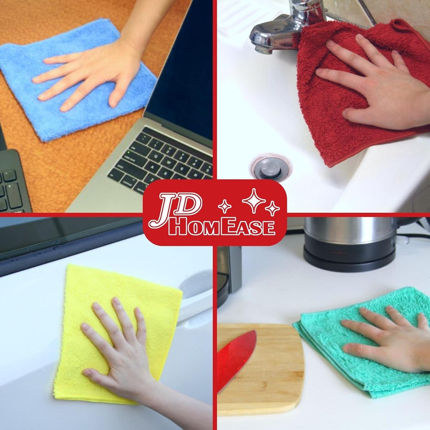 Microfiber Cleaning Cloths,120 Pack, 16"x16", All-Purpose, Softer, Highly Absorbent, Lint-Free, Reusable, Washable Pro Towels, Black, for House, Kitchen, Bathroom, Car, Office