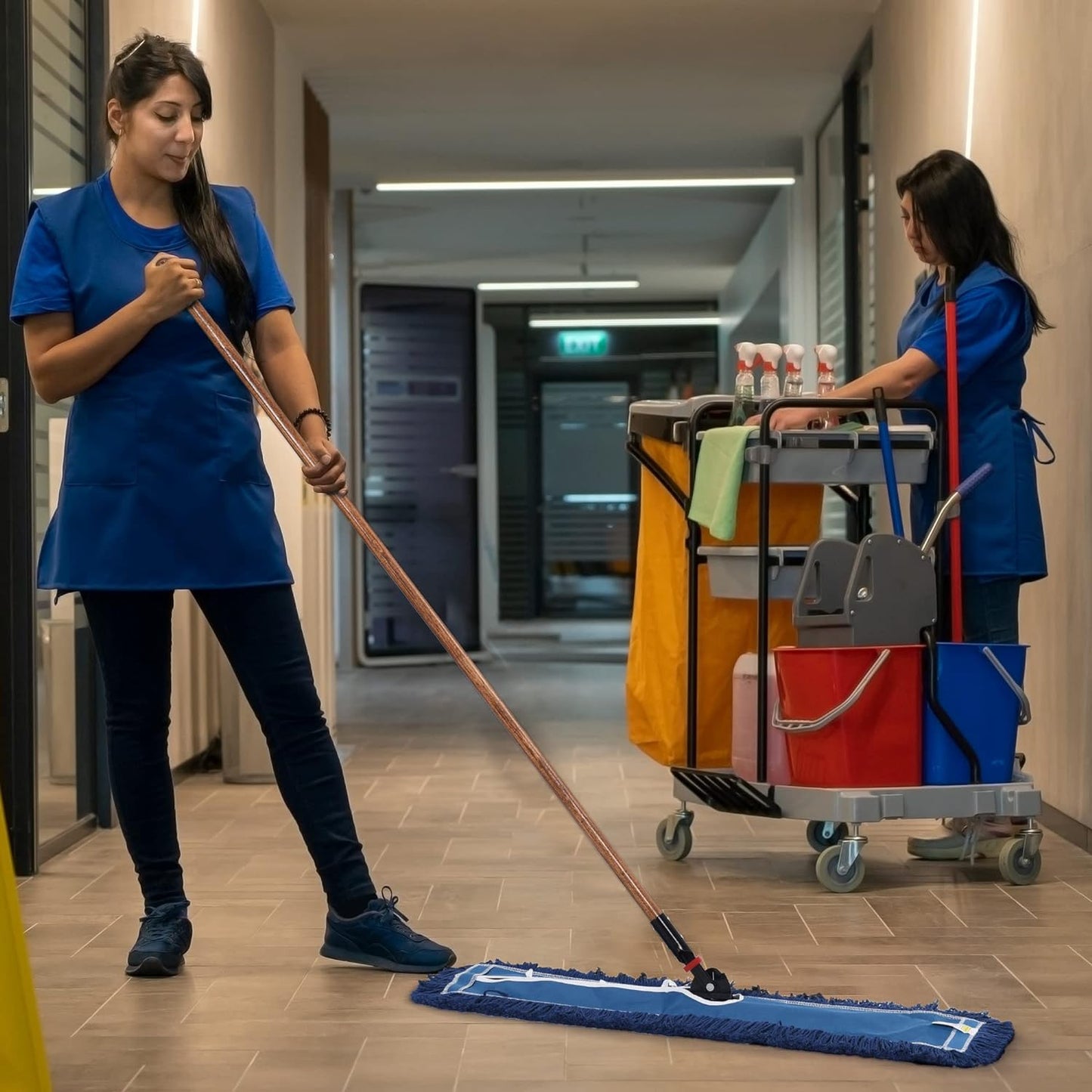 Matthew Cleaning 36'' Industrial Strength Cotton Dust Mop Refill Washable Replacement Heads for Residential & Commercial Use Fit Standard Dust Mop Frames, Hardwood, Laminate, Concrete Floors 6 Pack