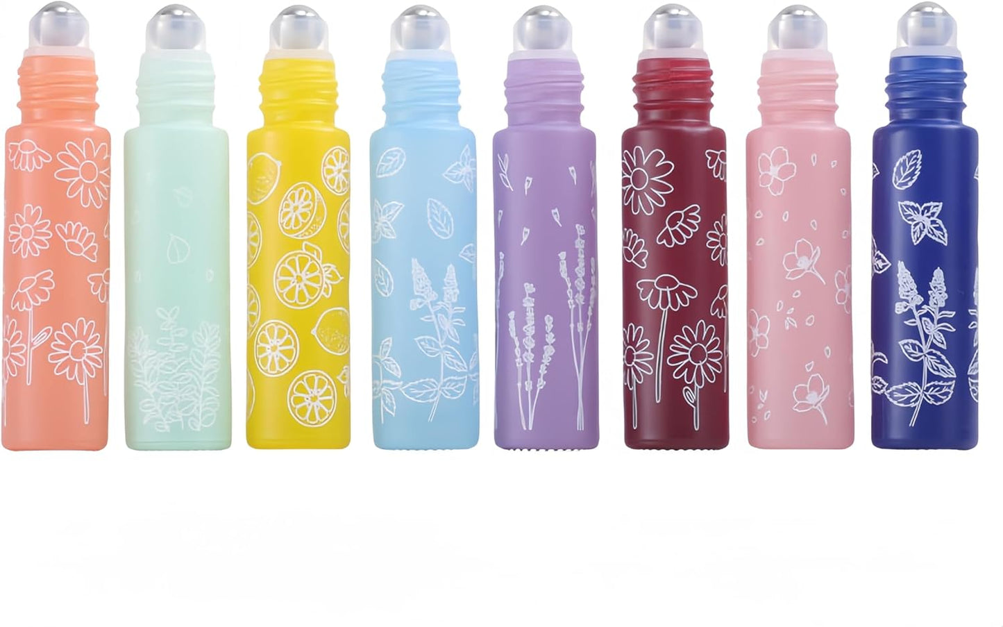 10 Pcs Green Glass Essential Oil Roller Bottles,10ml Empty Refillable Roll on Bottles,Glass Travel Roller Bottles with Stainless Steel Roller Balls for Essential Oil,Perfume,Lip Gloss Lip Balms