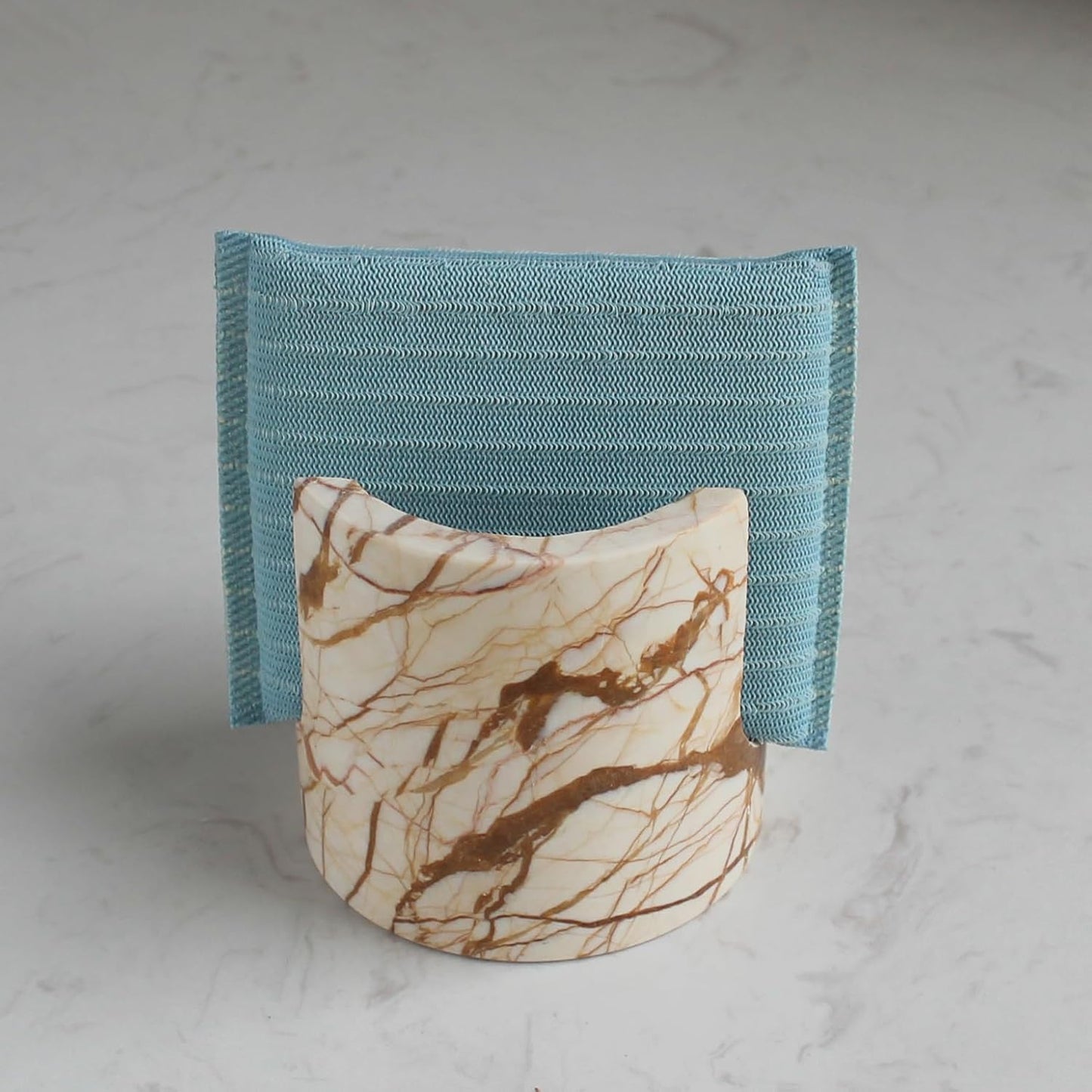 Natural Pink Marble Sponge Holder for Kitchen Counter, Drying Rack, Sponge Caddy for Sink Organizer