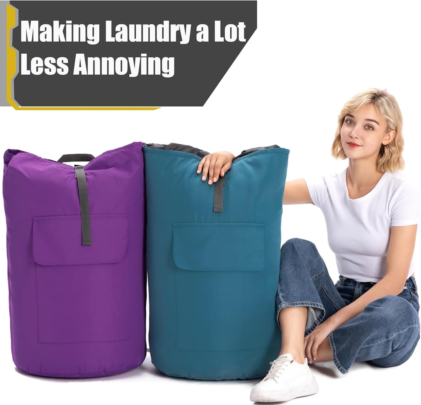 Laundry Bag for College, Backpack Laundry Bag for College Turquoise, 115L Extra Large Laundry Backpack, Heavy Duty Dirty Clothes Bag, Dorm Room Essentials for College, Travel, Laundromat, Apartment