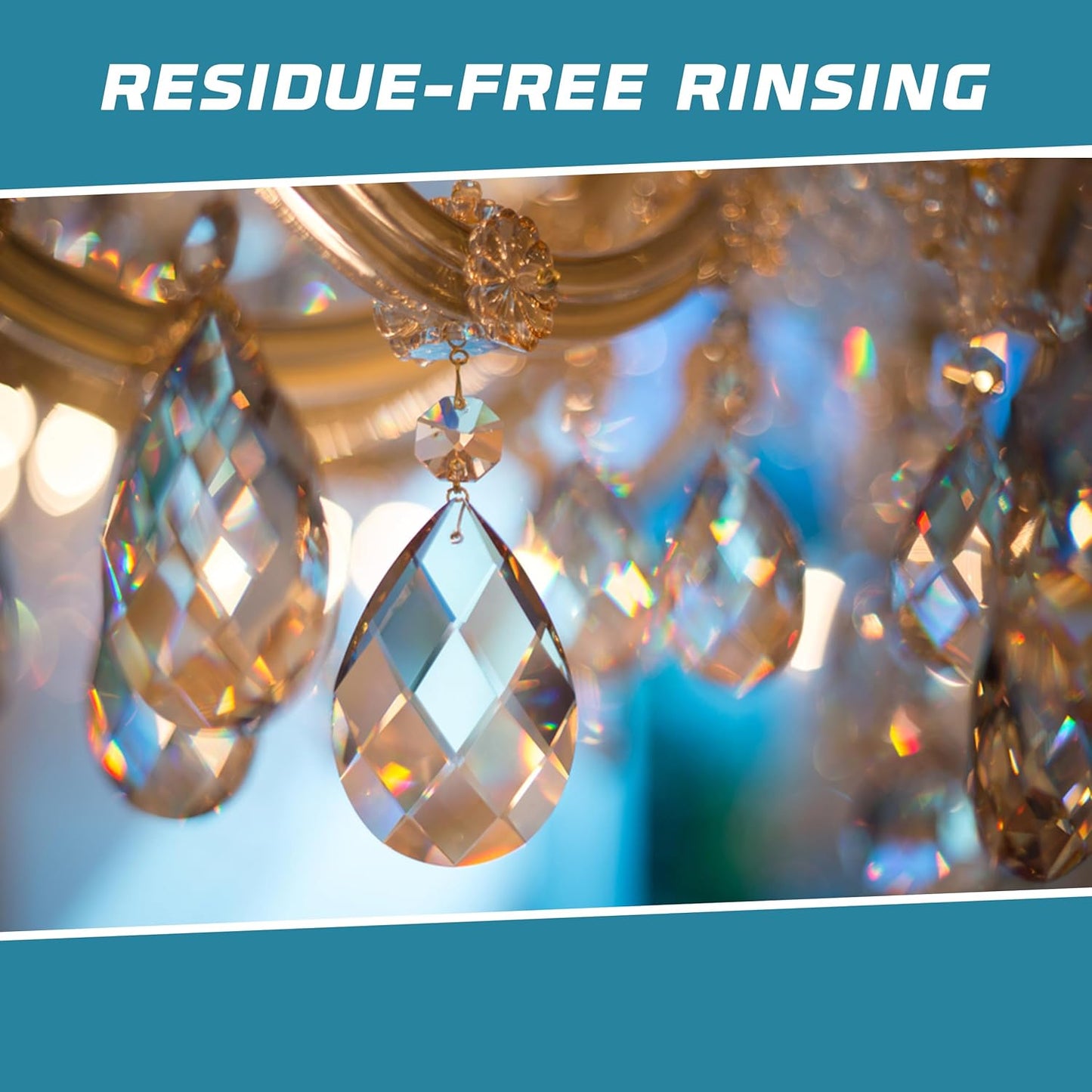 Crystal Chandelier Cleaner Spray Kit & Plastic Drop Cloth for Protection (32 oz) Drips Dry - No Spotting No Residue No Streaking Crystal Glass Spray Antique Chandeliers, All-Purpose Spray Cleaning Kit