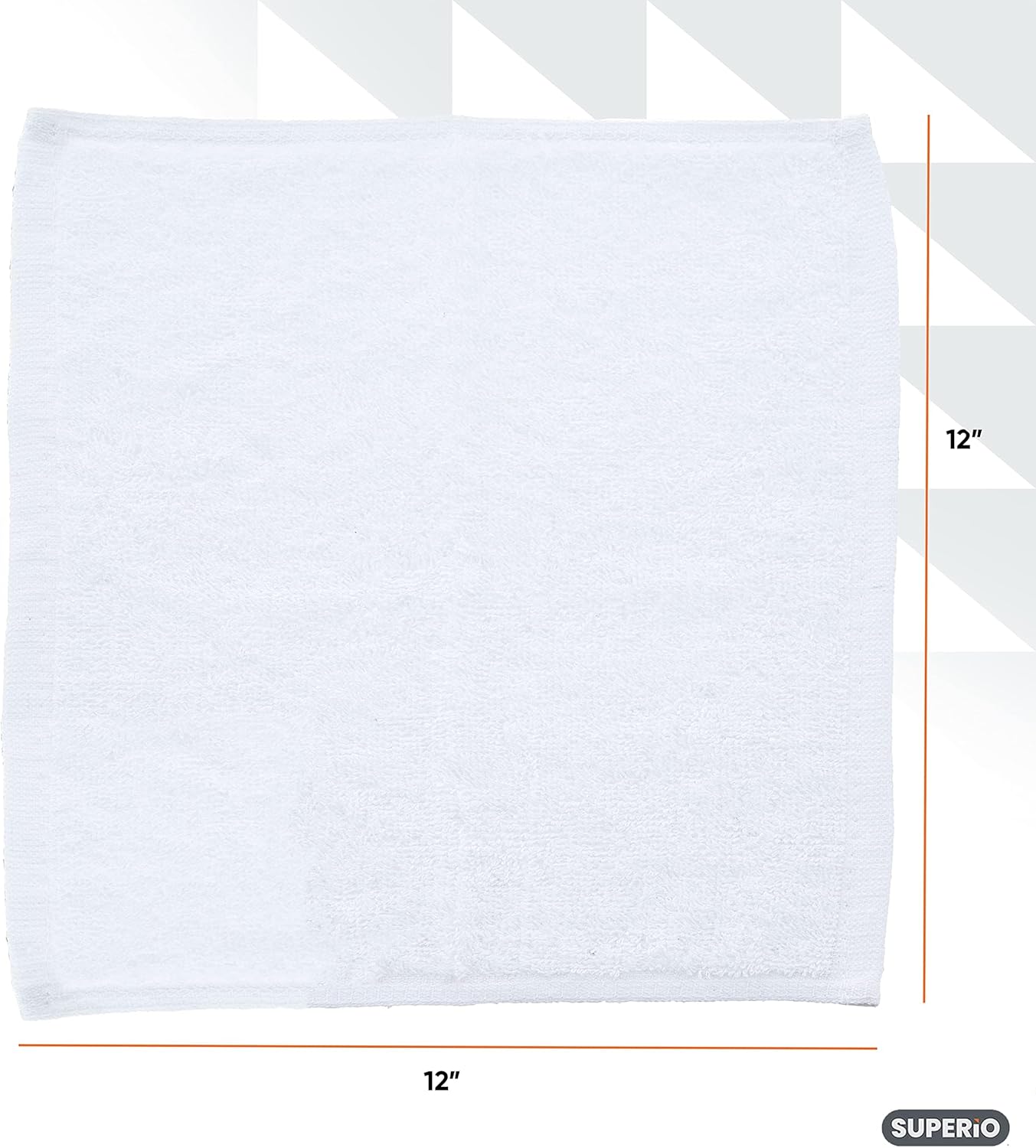 Superio Terry Cloth Rags White Washcloths 100% Cotton 12" Cleaning Cloths, Kitchen Towels, Facial Washcloth, Spa Cloths, Hand Towel, Small Lint Free Rags for Multi-Purposes (36 Pack)