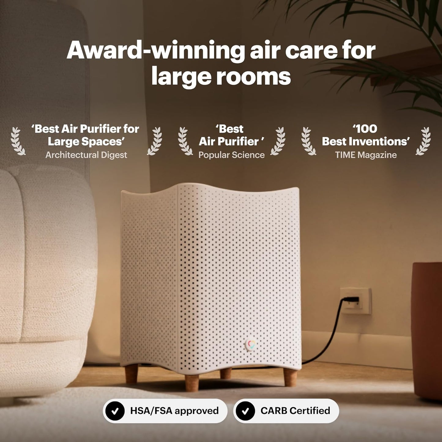 Mila Air 3 Smart Home Air Purifier with Overreactor H14 HEPA Replacement Filter, Removes Formaldehyde, VOCs, Dust & Odors, Ideal for Large Room or Bedroom, Quiet-Mode