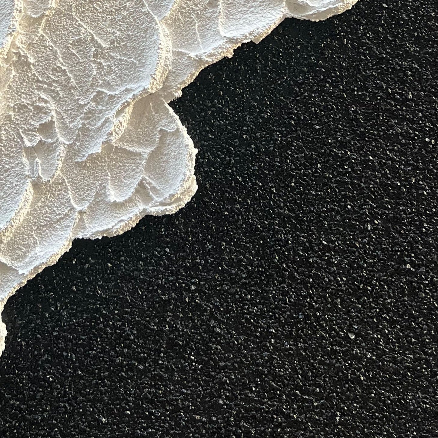 NANKAI Handcrafted Thick Texture Black and White Abstract Canvas Art Ocean Wave Beach Landscape Oil Painting Home Wall Art Deco Oil Painting 24X36 Inches