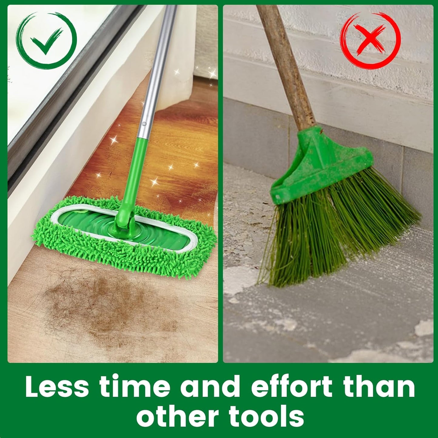 15Pcs Reusable Microfiber Mop Pads Compatible with Sweeper Mop, Replacement Wet Mopping pad Refills & Washable Dry Sweeping Cloths for Surface/Hardwood Floor Cleaning