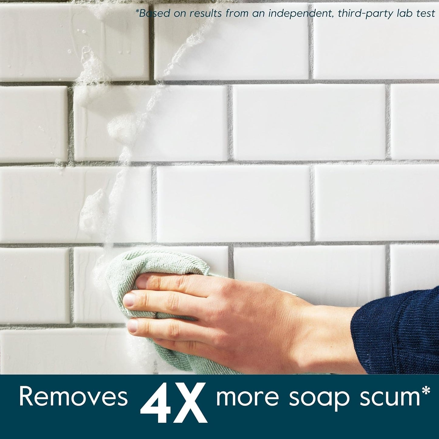 Grove Co. Tub and Tile Cleaner Refill Concentrate (2 x 1 Fl Oz) + 1 x Reusable Glass Spray Bottle (16 Oz) Plant-Based Cleaning Supplies Bundle, No Plastic Waste, Lavender & Thyme Scent