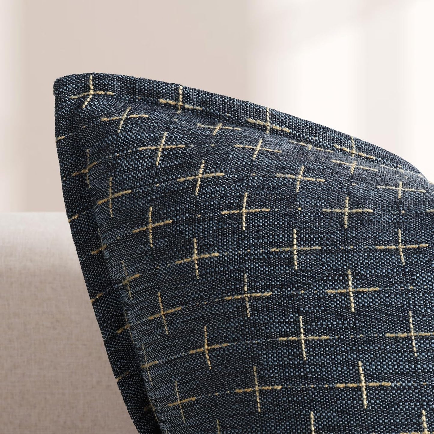 ZWJD 12x20 Pillow Covers Set of 2 Soft Polyester Textured Pillow Covers with Stylish Flange Edge Cozy Farmhouse Throw Pillows for Couch Bed Sofa Living Room