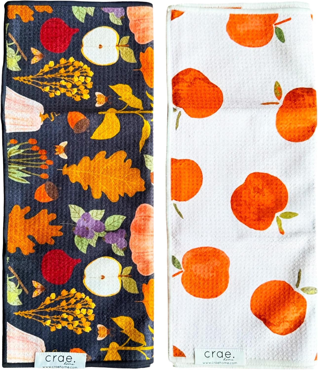 2 Double Sided Microfiber Hand Towels, 17x27 Inches Waffle Design Kitchen Towels Set, Durable & Soft Fast Drying Hand Wash Cloth and Dishcloth for Everyday Use at Home (Jonny & Gather- Blue/Multi)