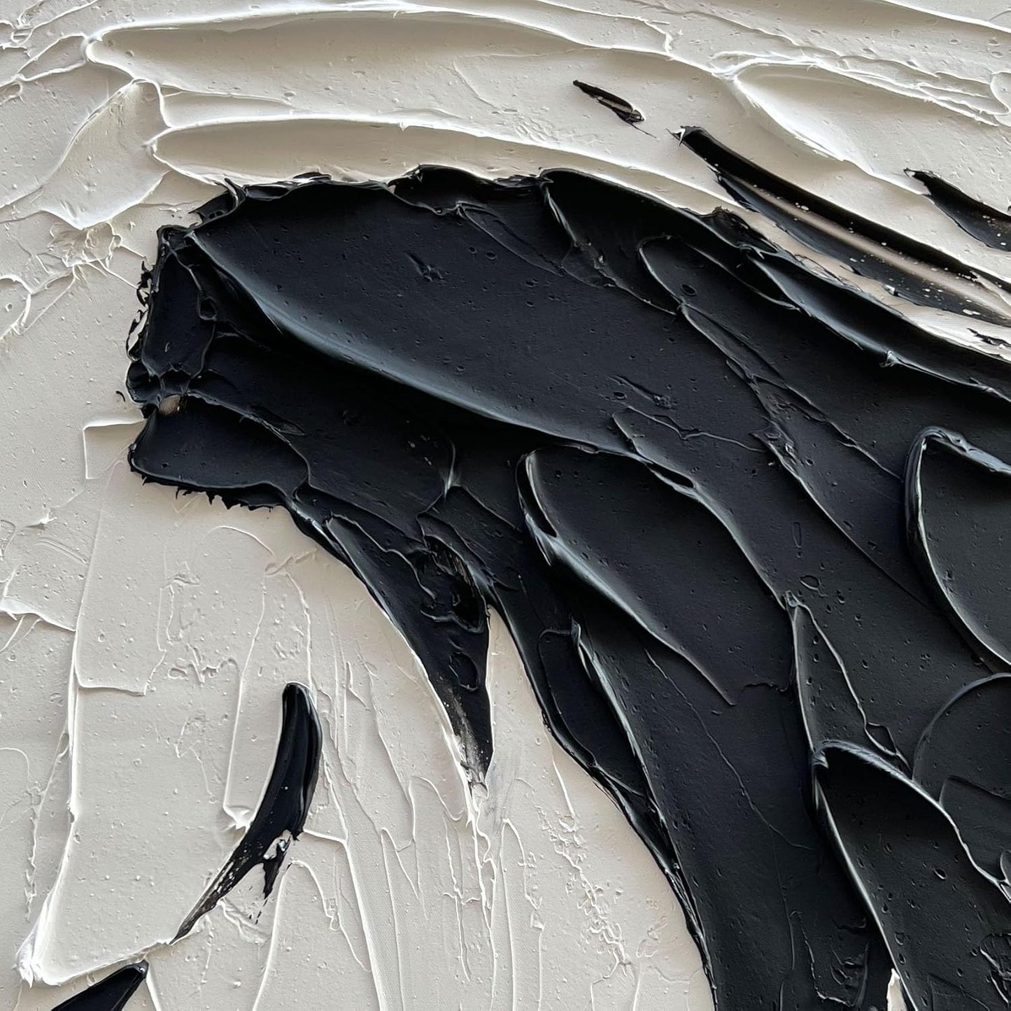 NANKAI 40x28 inch Minimalist Black and White Abstract Painting 100% Hand-Painted Modern Wall Deco Art Modern Abstract Oil Painting Art Wall Decoration