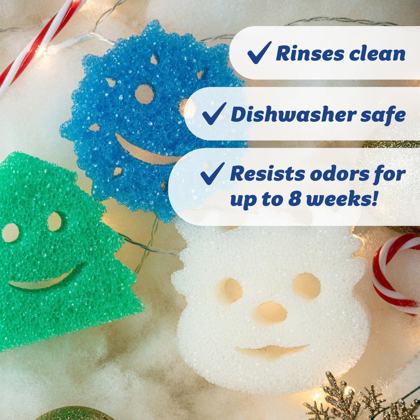 Scrub Daddy Scrub Mommy Holiday Christmas Tree Gift Box Set, Non-Scratch Christmas Cleaning Sponges for Kitchen, Dishes & Home, Dual-Sided Dish Sponges for Scrubbing, 10 Count (2 Pack of 5)