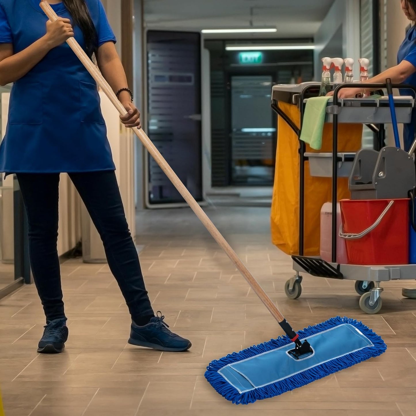 Matthew 36'' Microfiber Loop Dust Mop Washable Commercial&Residential Heavy Duty Mop Head Replacement Premium Absorbent Industrial Dust Mop Refill Pads for Hardwood, Office,Garage and Hotel -1Pack