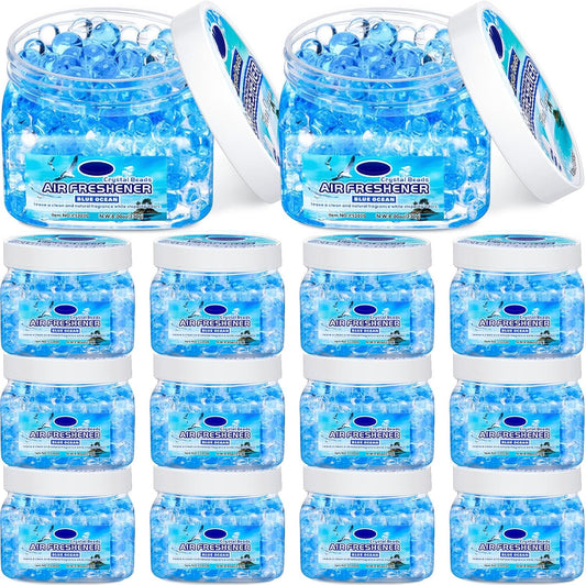 12 Pcs Air Freshener Gel Bulk Odor Eliminator Gel Beads 8 oz Long Lasting Air Freshener Beads Eliminates Odors in Home Bathrooms, Cars, Boats, Rvs and Pet Areas(Sea Aroma)