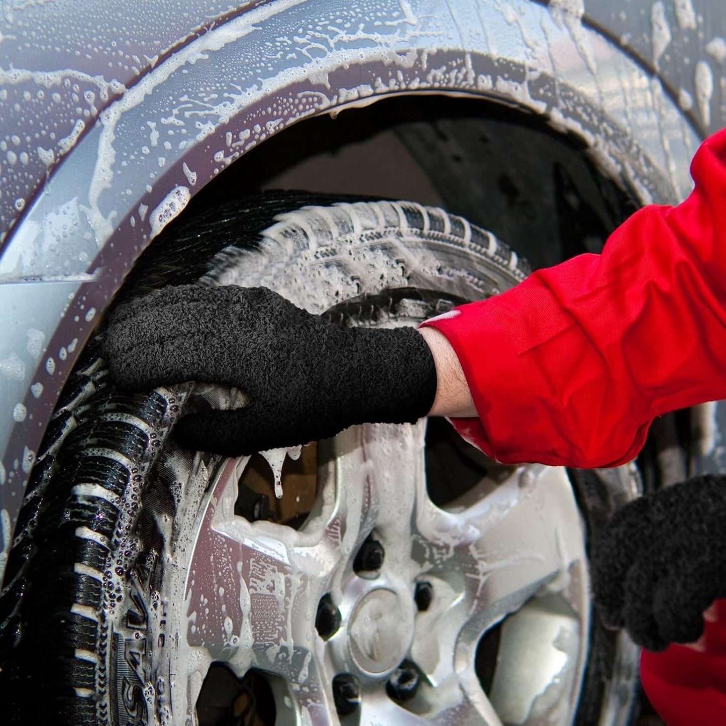 Patelai 3 Pairs Microfiber Plant Dusting Gloves Leaf Cleaning Gloves for Indoor Plants, Blinds, Furniture, House(Medium,Black)