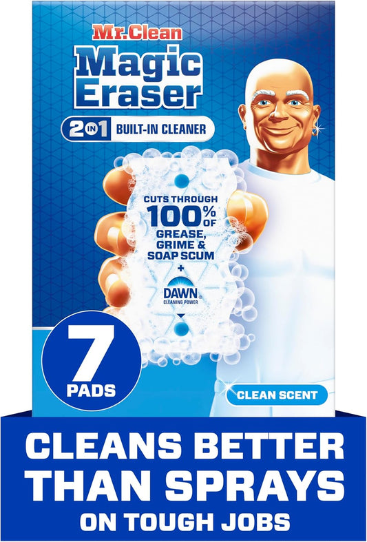 Mr. Clean Magic Eraser Foaming Sponge, All Purpose Cleaner, Dawn Cleaning Power, Ultra Foamy, 7ct