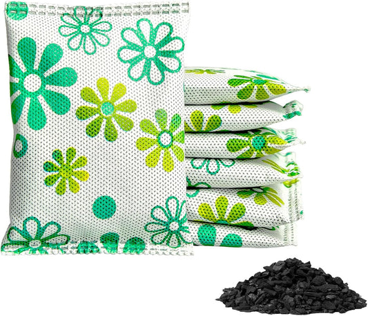 12 Pack Activated Charcoal Odor Absorber,Refrigerator Deodorizer,Odor Eliminator for Home,Pet,Car,50g/Pack