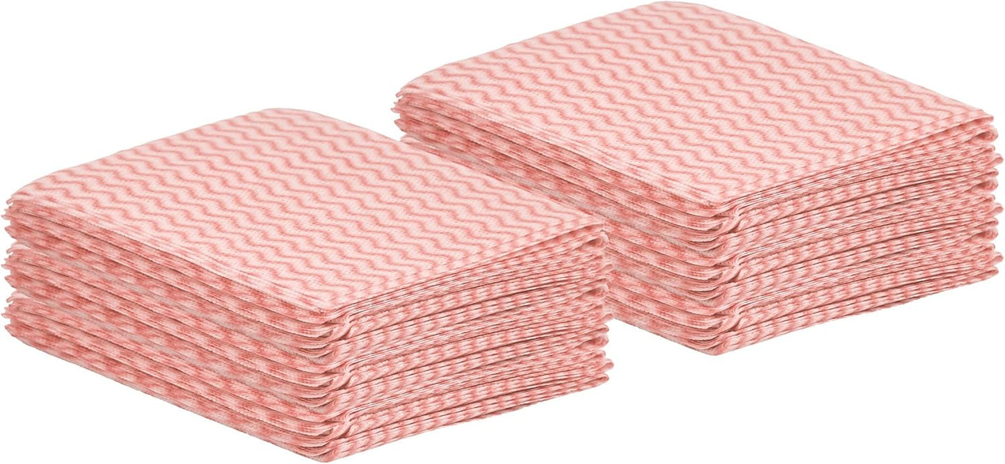Superio Handy Wipes For Kitchen - Red Reusable Multi-Purpose Heavy-Duty Cleaning cloth for house, Bathroom, and office. Disposable Dish Towel (30)