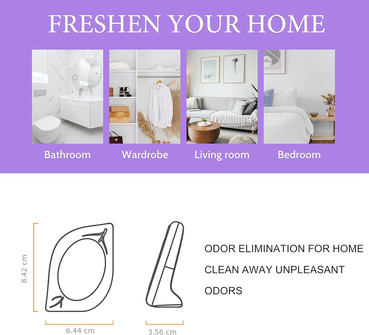 Air Freshener for Home, 4 Pack, Lavender, Odor Eliminator for Small Area Closets Bathroom Pets Strong Odor, Up to 120 Days