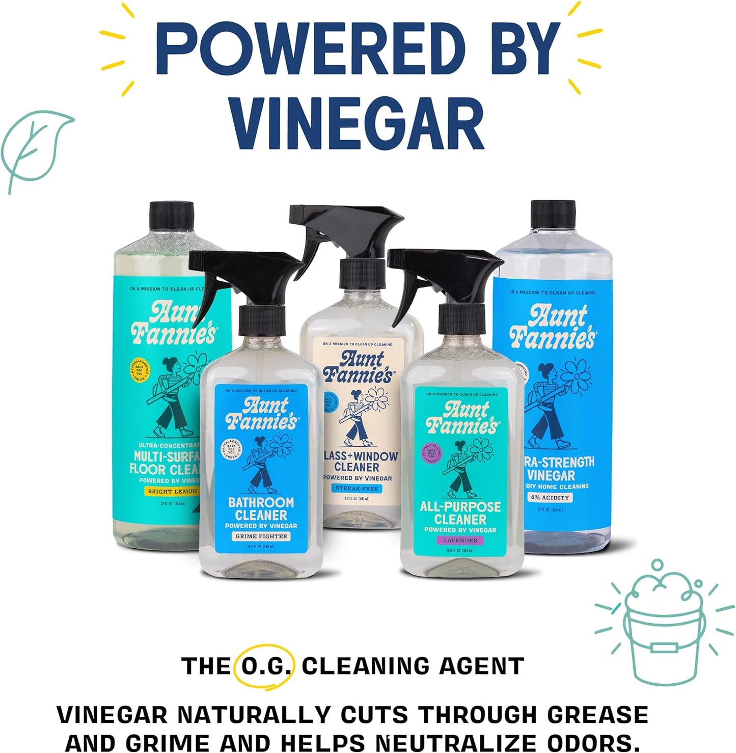 Aunt Fannie's Toilet Bowl Cleaner, Bleach-Free Cleaner Powered by Vinegar, Freshens and Removes Stains, Eucalyptus Scent, 24 fl oz, Pack of 1