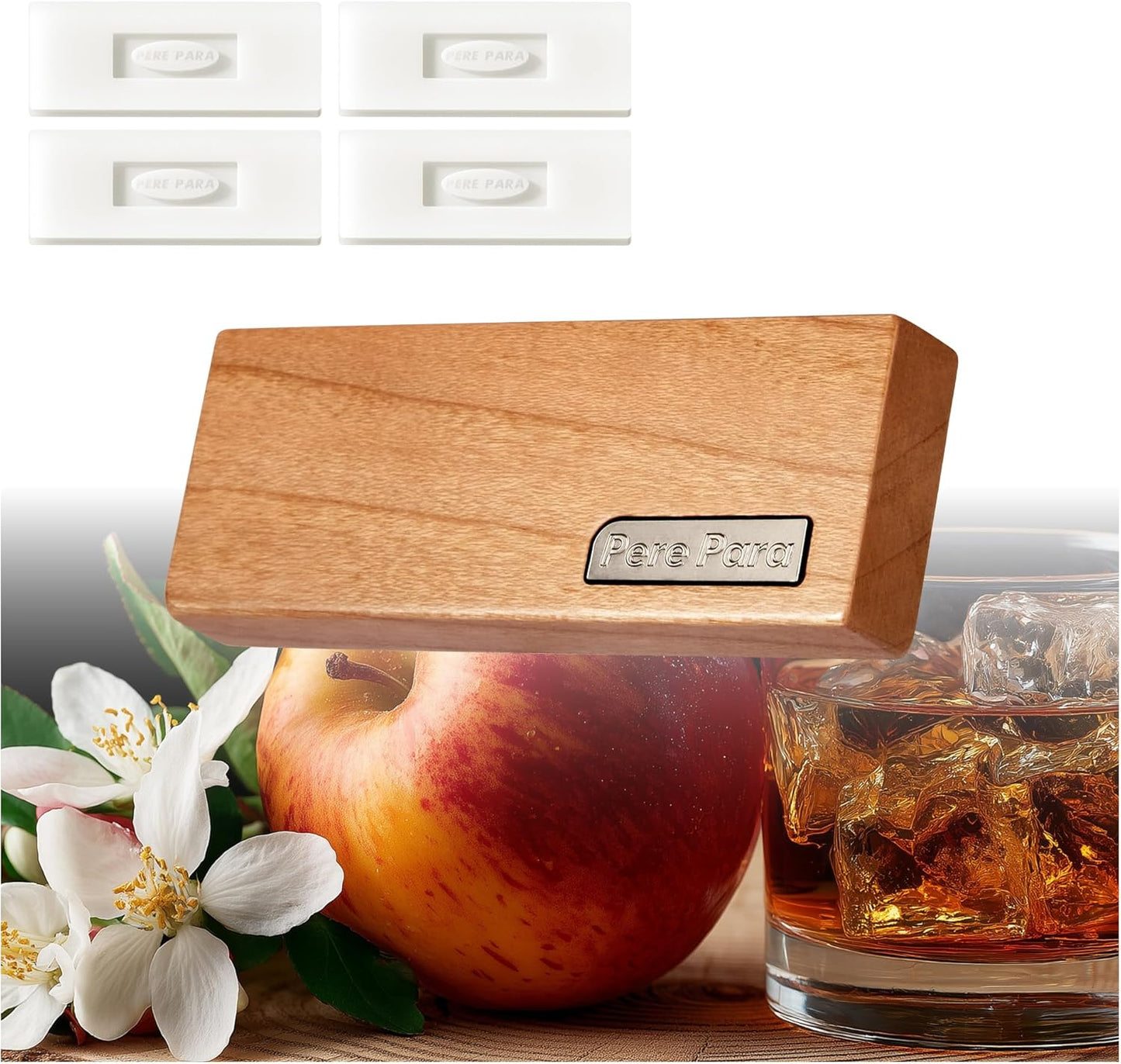 4 Refreshing Scent Bags Wood Car Air Freshener Vent Clip (Burlywood, Sun-Kissed)- Natural Scent Diffuser for Car, Truck & SUV Premium Essential Oil Starter Kit Gift for Men & Women