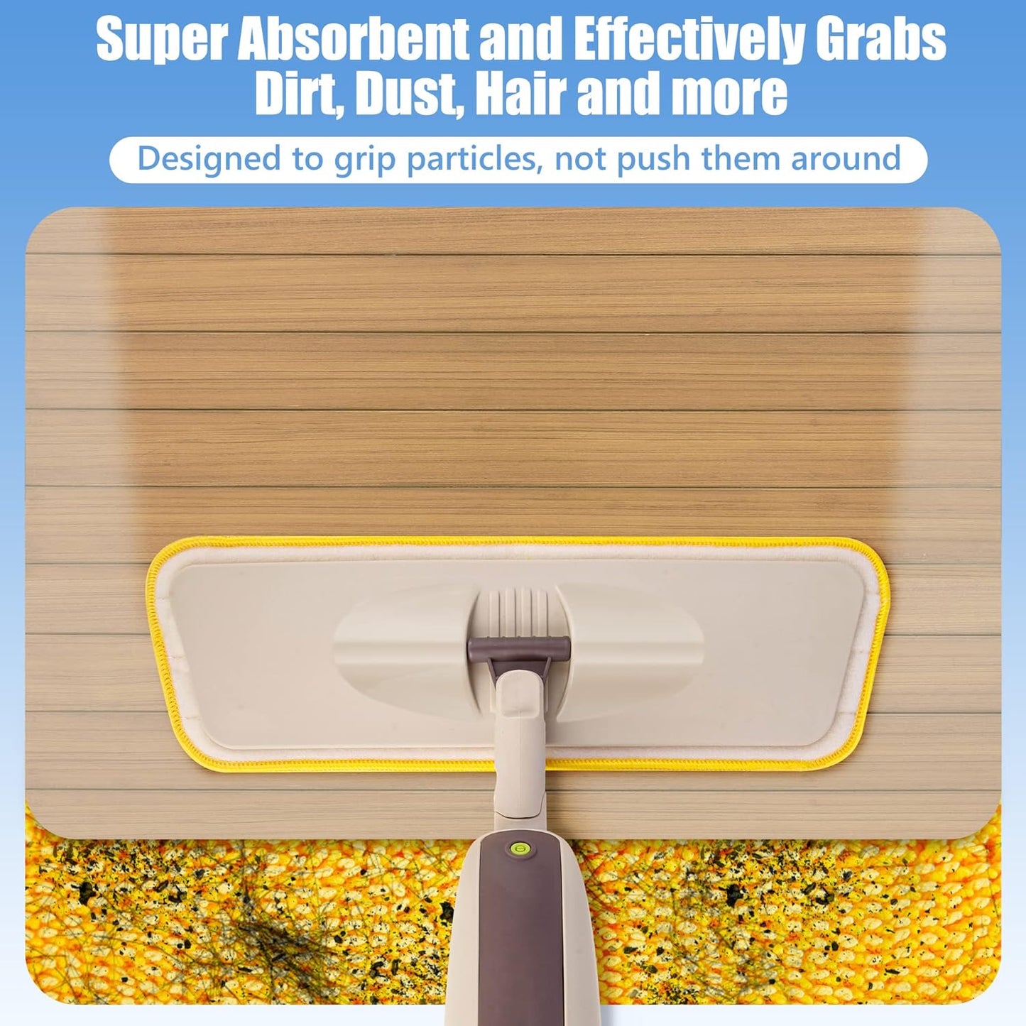 HOMTOYOU Reusable Mop Pads for Swiffer PowerMop: 6 Pack Microfiber Pad Refills for Multi-Surface Floor Cleaning - Machine Washable Replacement Sweeping Cloths for 13 ''-15 '' Spray Mop Colorful