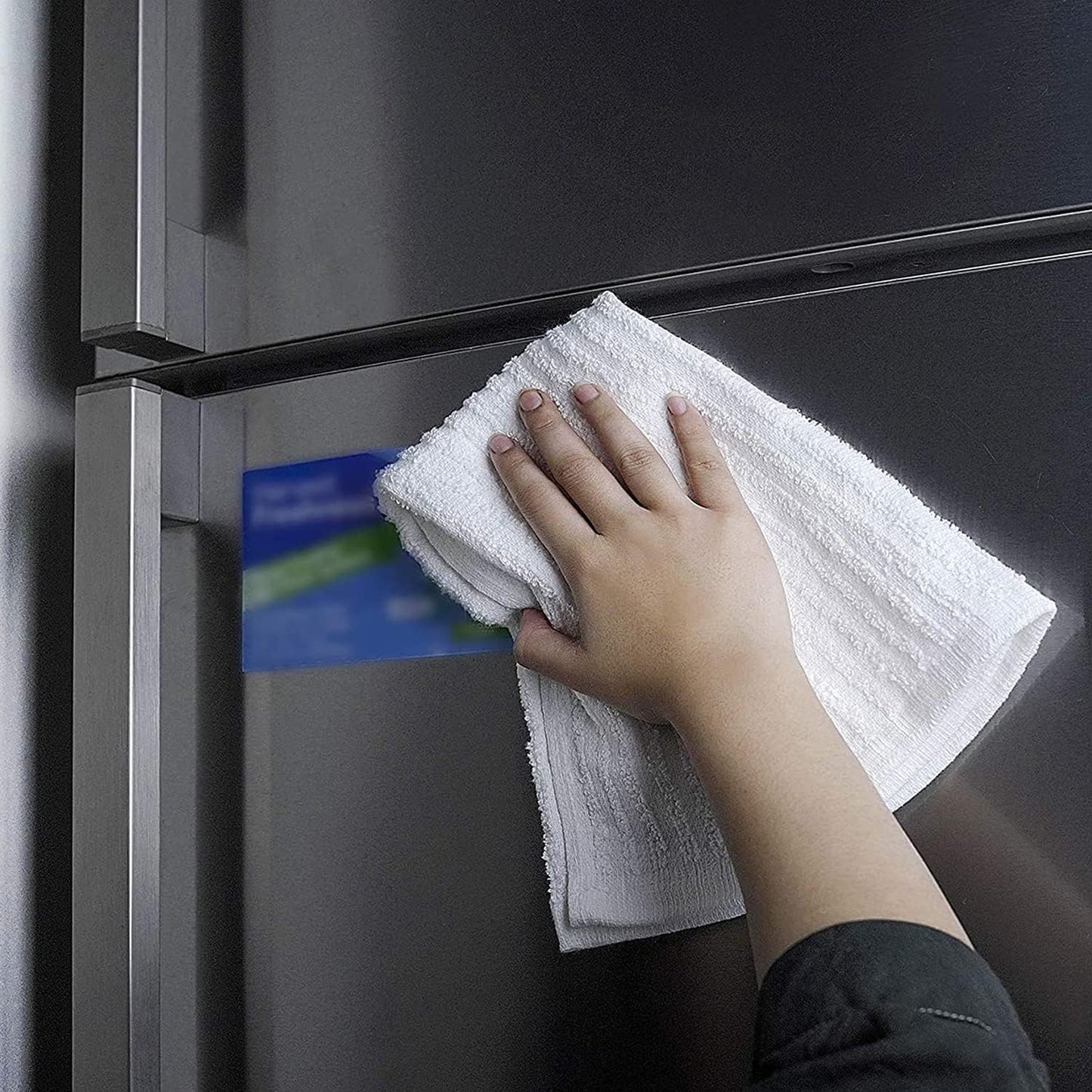 Bar Mop White Ribbed 16x19 Pack of 24, 100% Cotton Absorbent Kitchen Towel Dish Towels and Dishcloths Towels Sets Washcloth Restaurant Cleaning Rags Towel