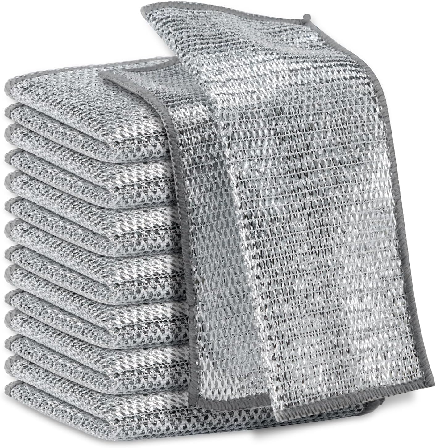 Multipurpose Wire Miracle Cleaning Cloths, Magnifying Wire Dishwashing Rags for Wet and Dry Mesh Microfiber Cleaning Cloth for Metal, Kitchen, Dishes