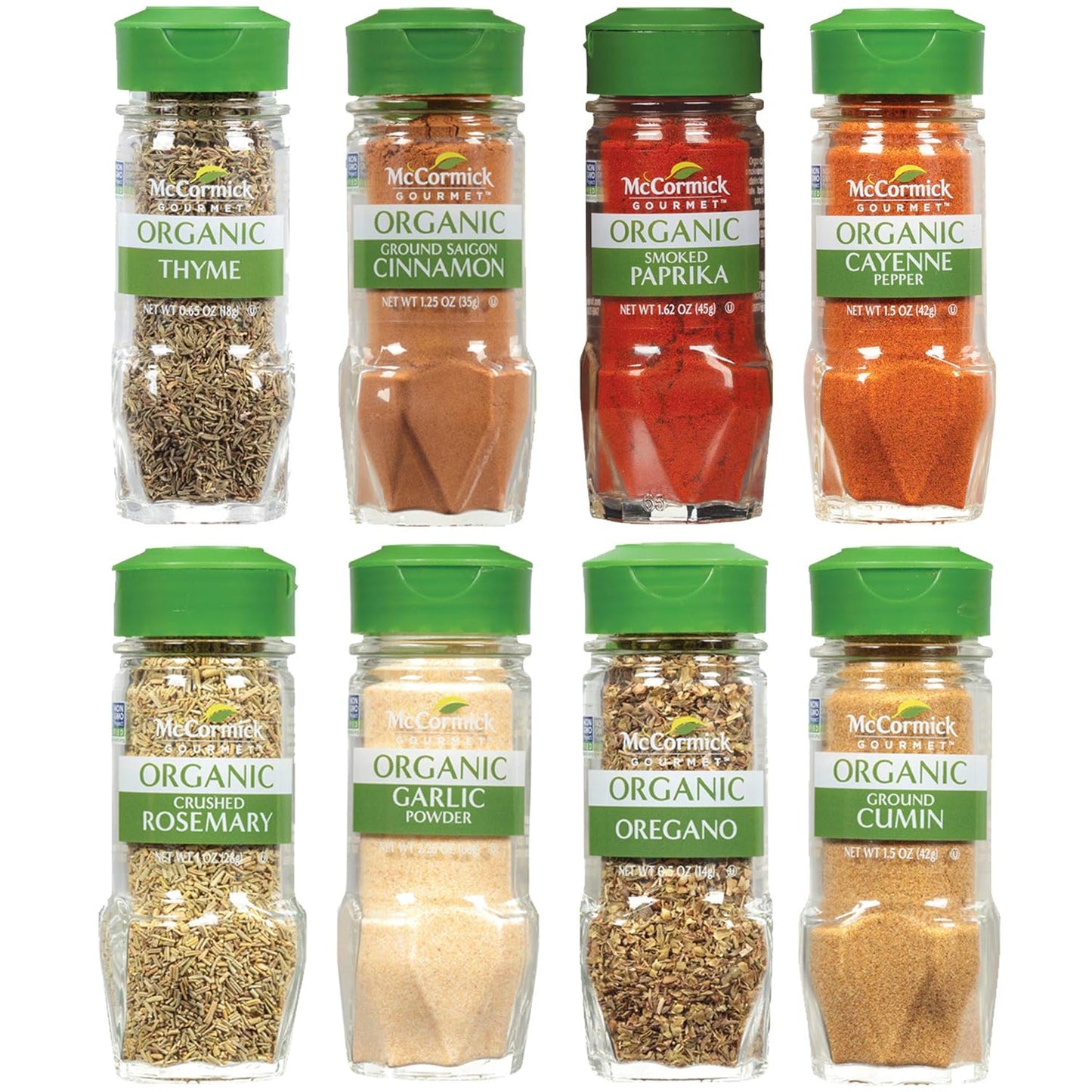 McCormick Gourmet Organic Spice Rack Refill Variety Pack, 8 count