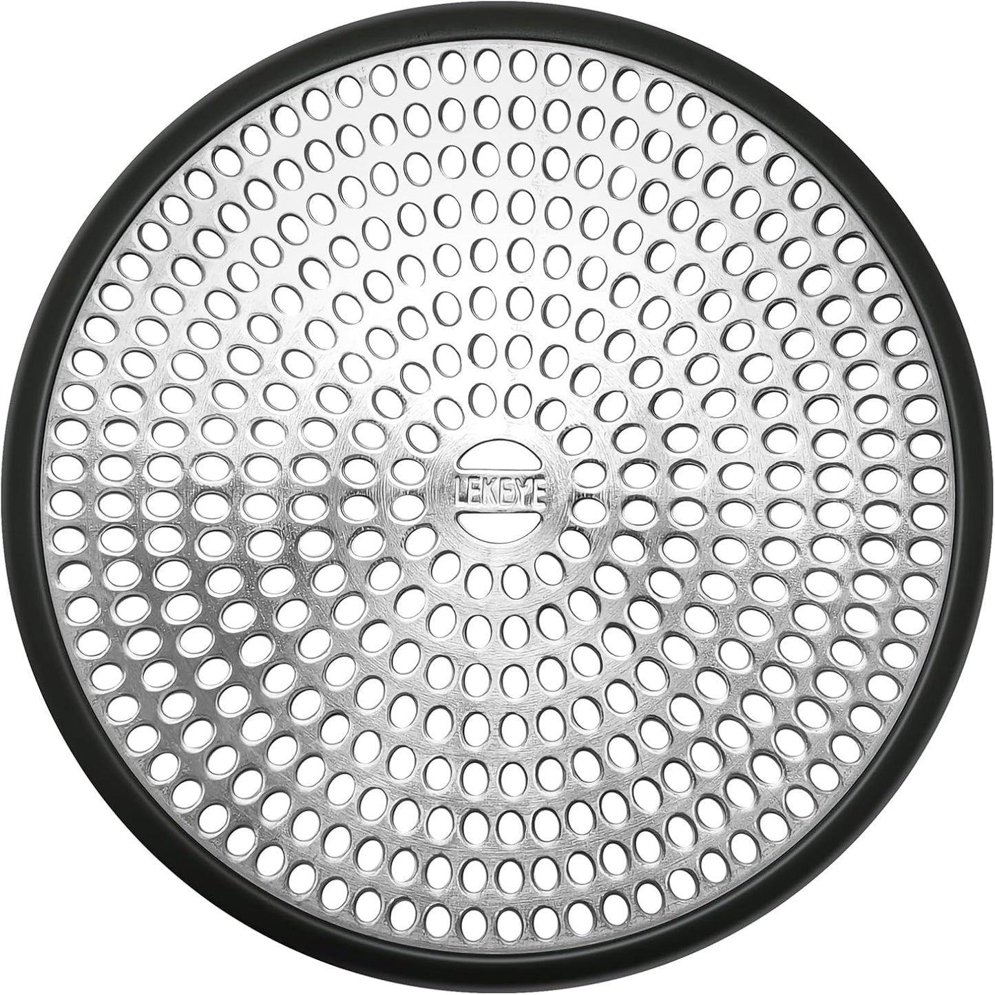 LEKEYE Shower Drain Hair Catcher | Strainer | Shower Stall Drain Cover | Bathroom Drain Protector Stainless Steel and Silicone(Black)