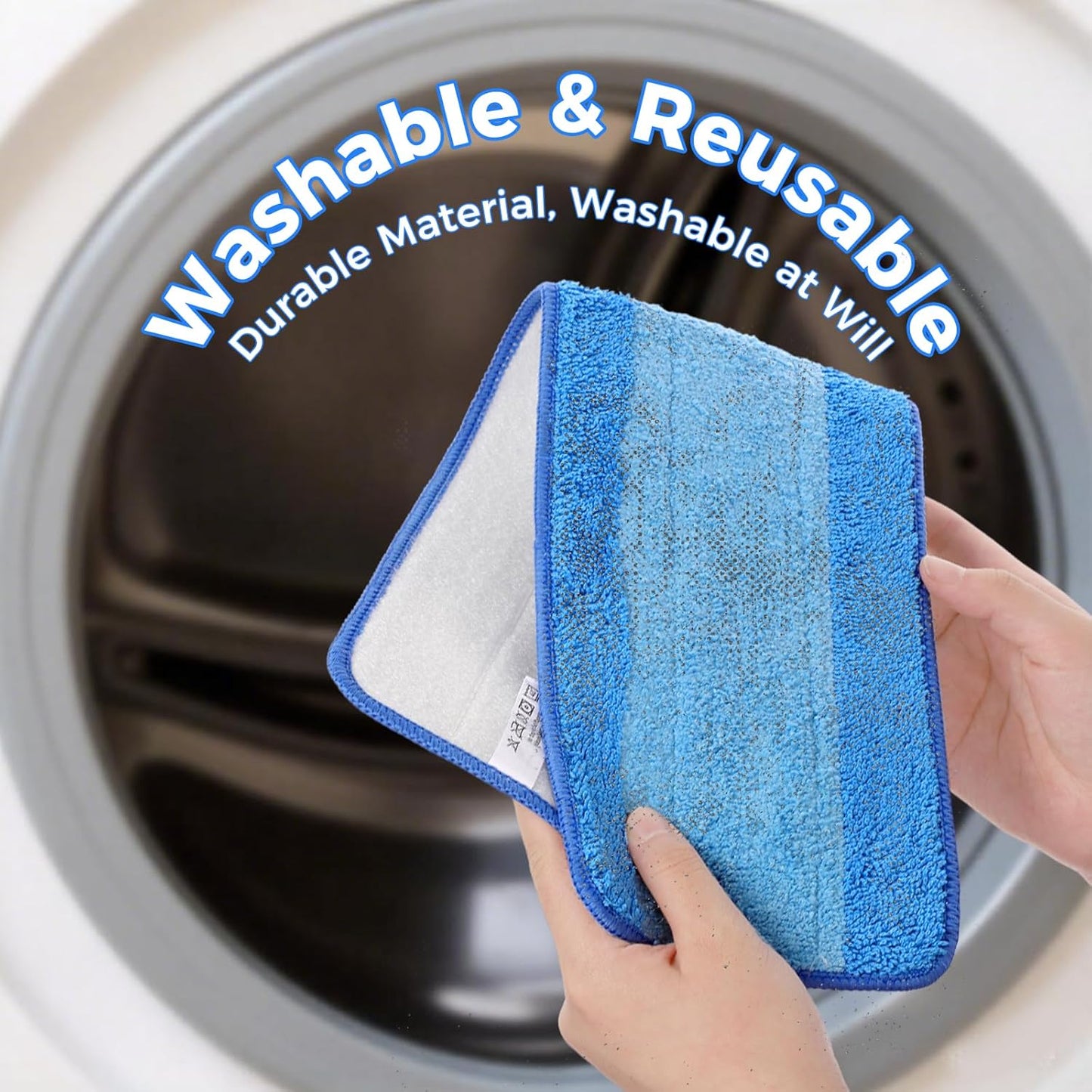 4-Pack Microfiber Cleaning Pads, 18-Inch Microfiber Mop Pads Compatible with Bona Mop, Washable and Reusable Mop Pad Refills for Hardwood Tile Laminate Floors