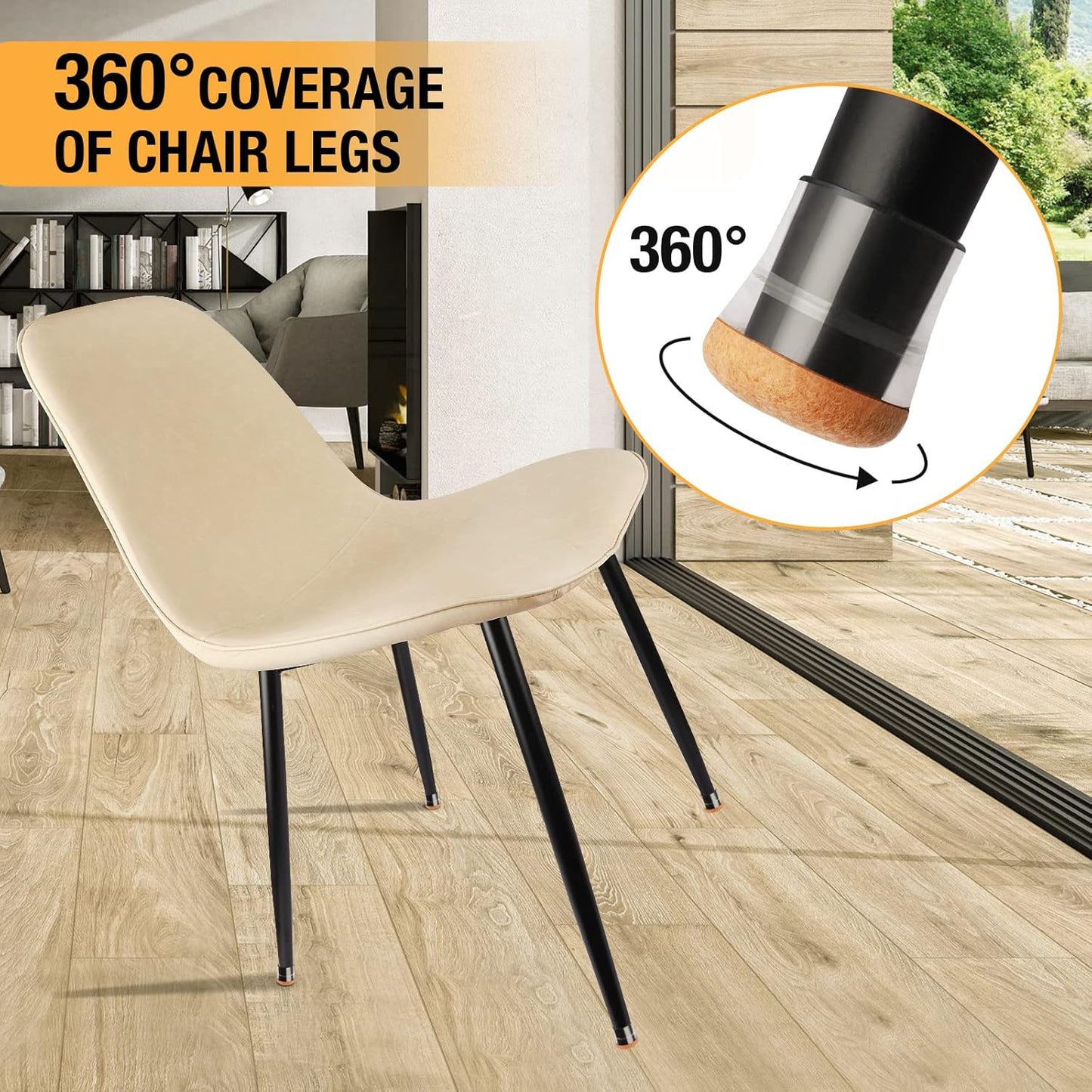 16 Pcs New Small Chair Leg Protectors for Hardwood Floors, Silicone Chair Leg Floor Protectors, Chair Leg Caps Covers Protect Wooden Floors from Scratching, Thick, Won't Tear