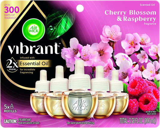 AIR WICK Scented Oil Vibrant Refill Cherry Blossom & Raspberry 5 ct.