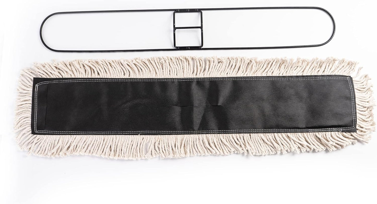 Matthew Cleaning 36'' High Strength Disposable Dust Mop Cotton Cut-end Yarn Mop Replacement Heads for Residential & Commercial Fit Standard Dust Mop Frames, Hardwood, Laminate, Concrete Floors 6Pack