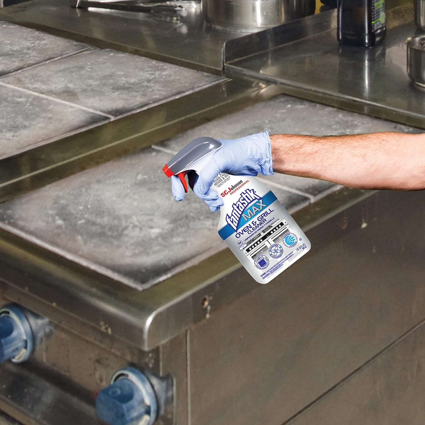 SC Johnson Professional, Fantastik Max Oven & Grill Cleaner Spray, Cleans Inside and Out, 32 Oz, Pack of 8