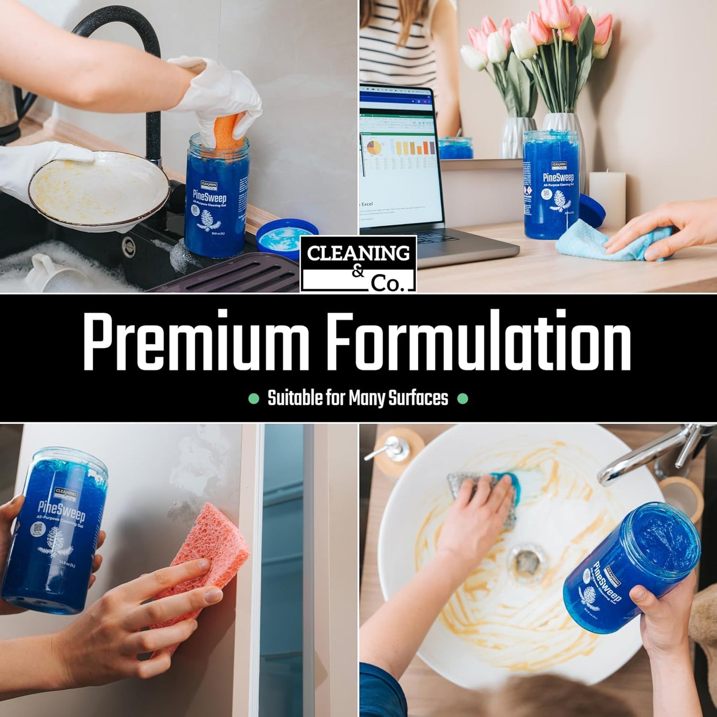 All-Purpose Cleaning Gel with Pine Oil – Multipurpose Household Cleaner for Bathroom, Kitchen, Floors, Laundry & More, 33.8 Fl Oz