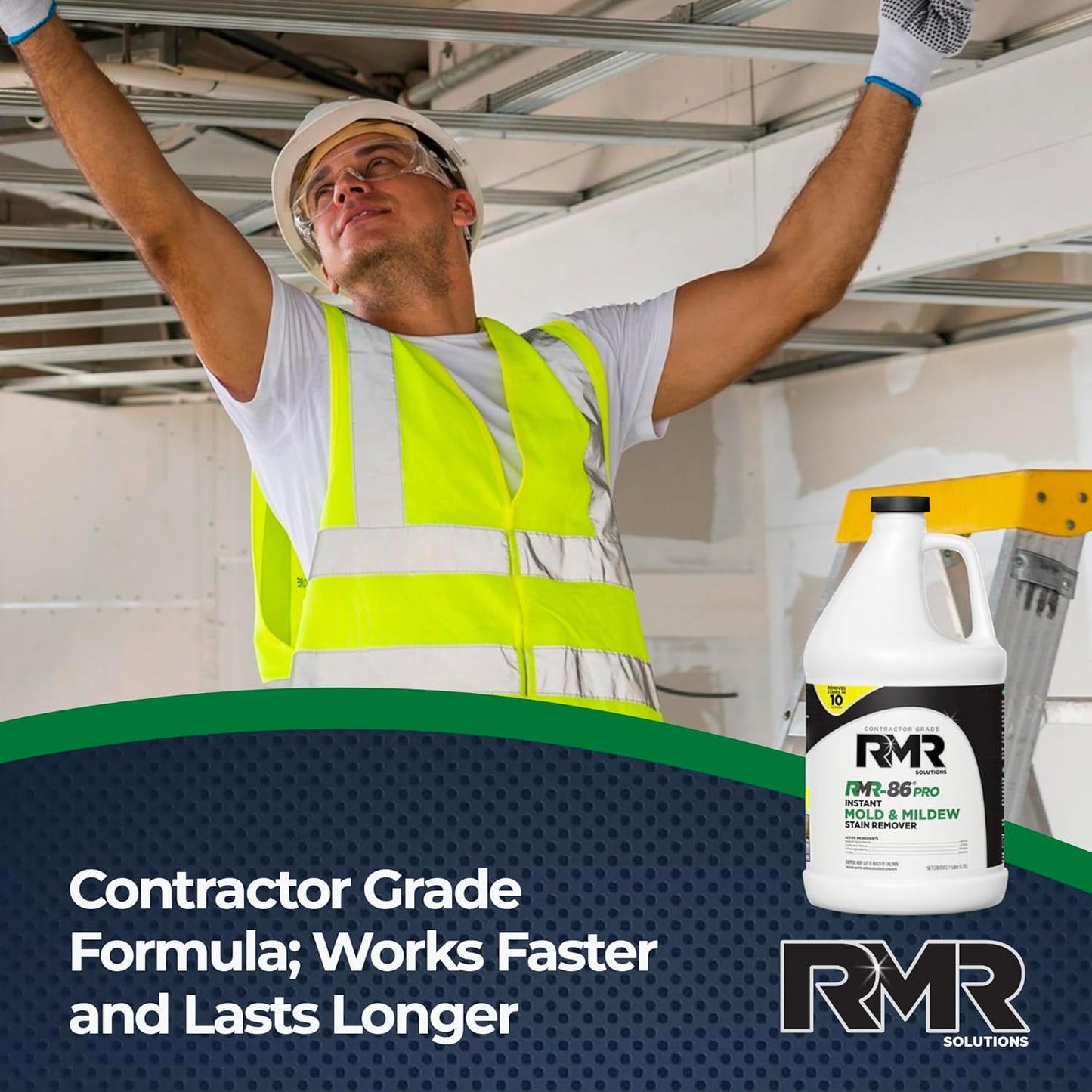 RMR-86 Pro Contractor Grade Mold Stain & Mildew Stain Remover Cleaning Solution, Professional Quality Formula, 1 Gallon