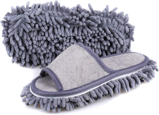 Women's Microfiber Floor Cleaning Mop Slippers with Terry Towel Fabric