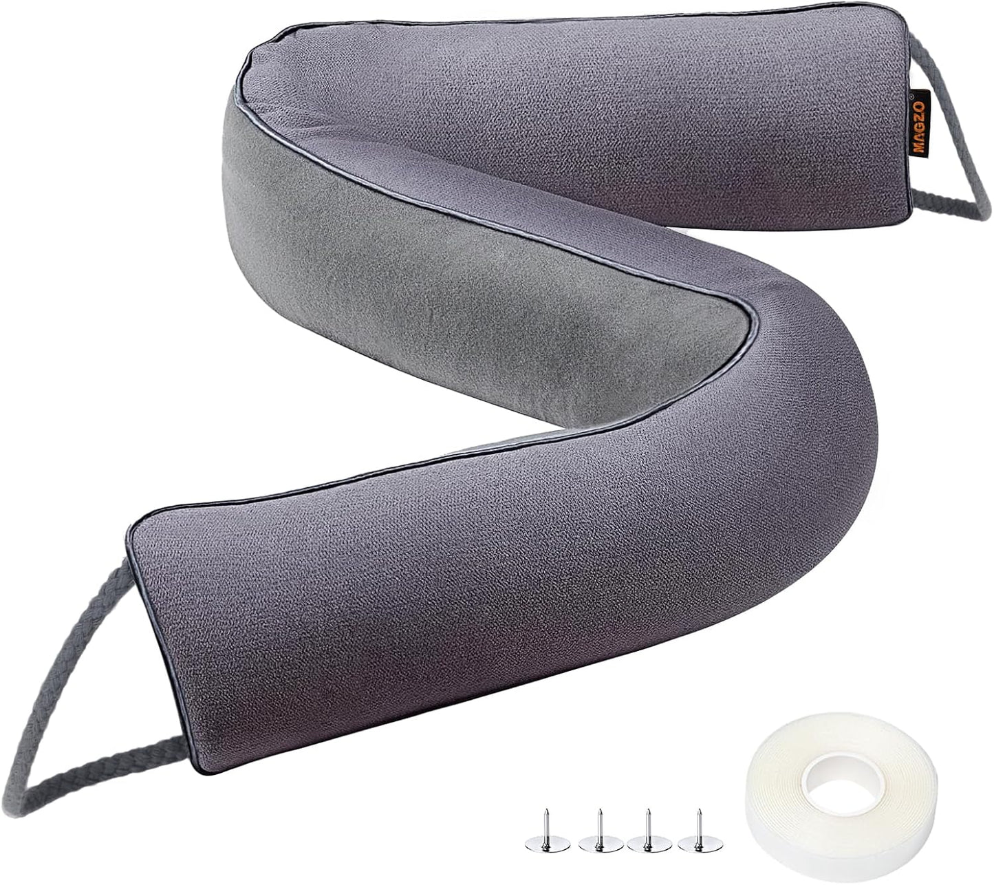 MAGZO Door Draft Stopper, 48 Inch Under Door Draft Blocker Noise Stopper, Weighted Wind Blocker Draft Guard for Bottom of Door, Gray