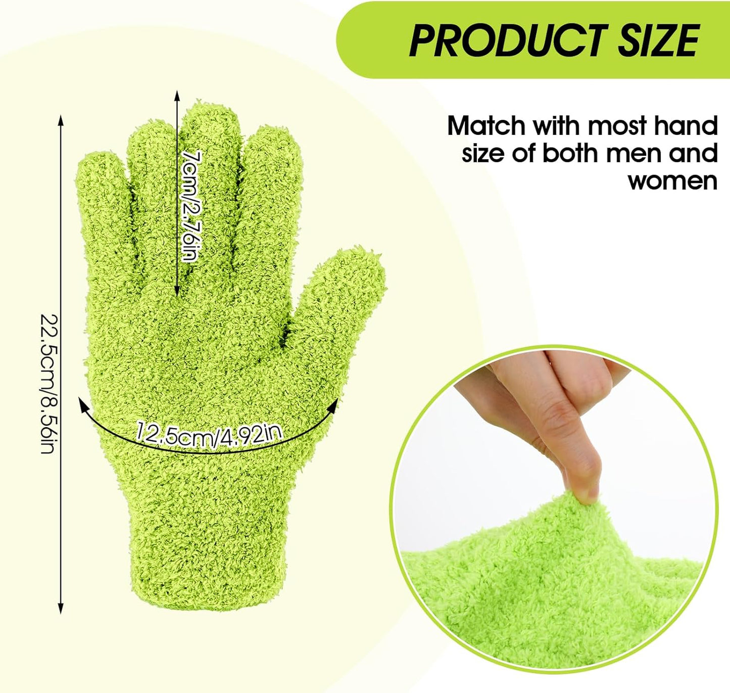 Plant Dusting Gloves, Microfiber Dusters for Cleaning Kitchen Indoor Mitt for House Use Desk Window Blind Screen Wash