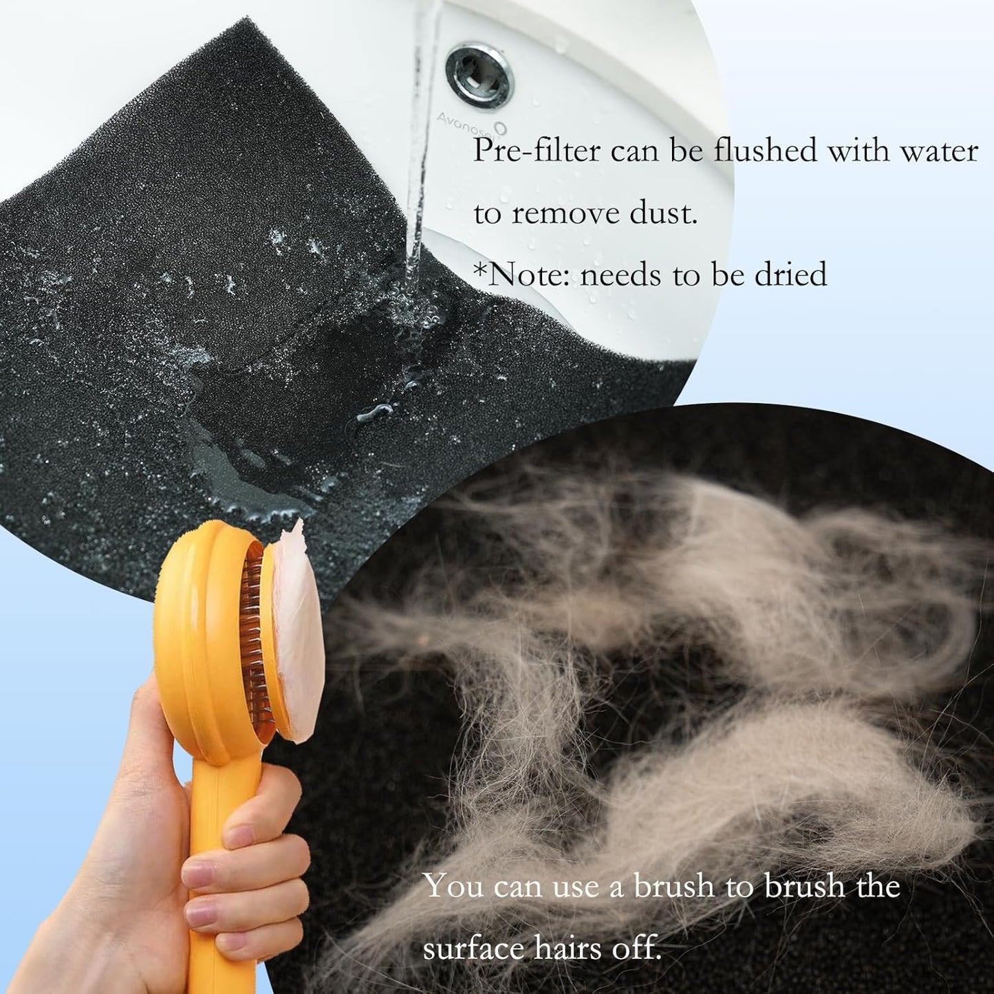 2 Packs KJ190L Replacement Filter with Washable Filter Compatible with MOOKA® H13 HEPA Filter Pet Air Purifier, Upgraded Activated Carbon Filter,Removes pet Hair Odors