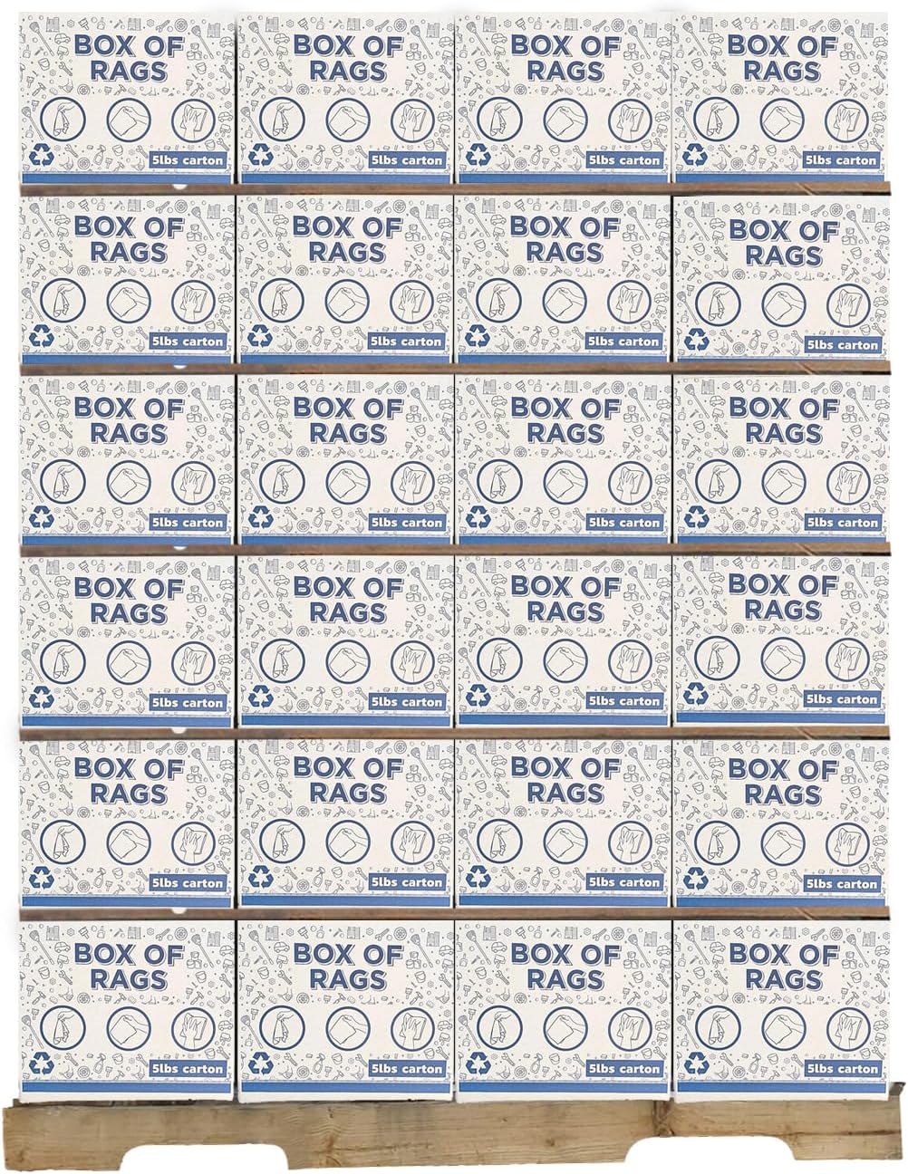 Premium White T-Shirt Cleaning Rags (600 lbs. Pallet 120x5 lbs. Box of Rags) – White Cotton Rag for Cleaning, Staining, Painting, Oil, Grease & Dust Removal – Shop Rags Bulk