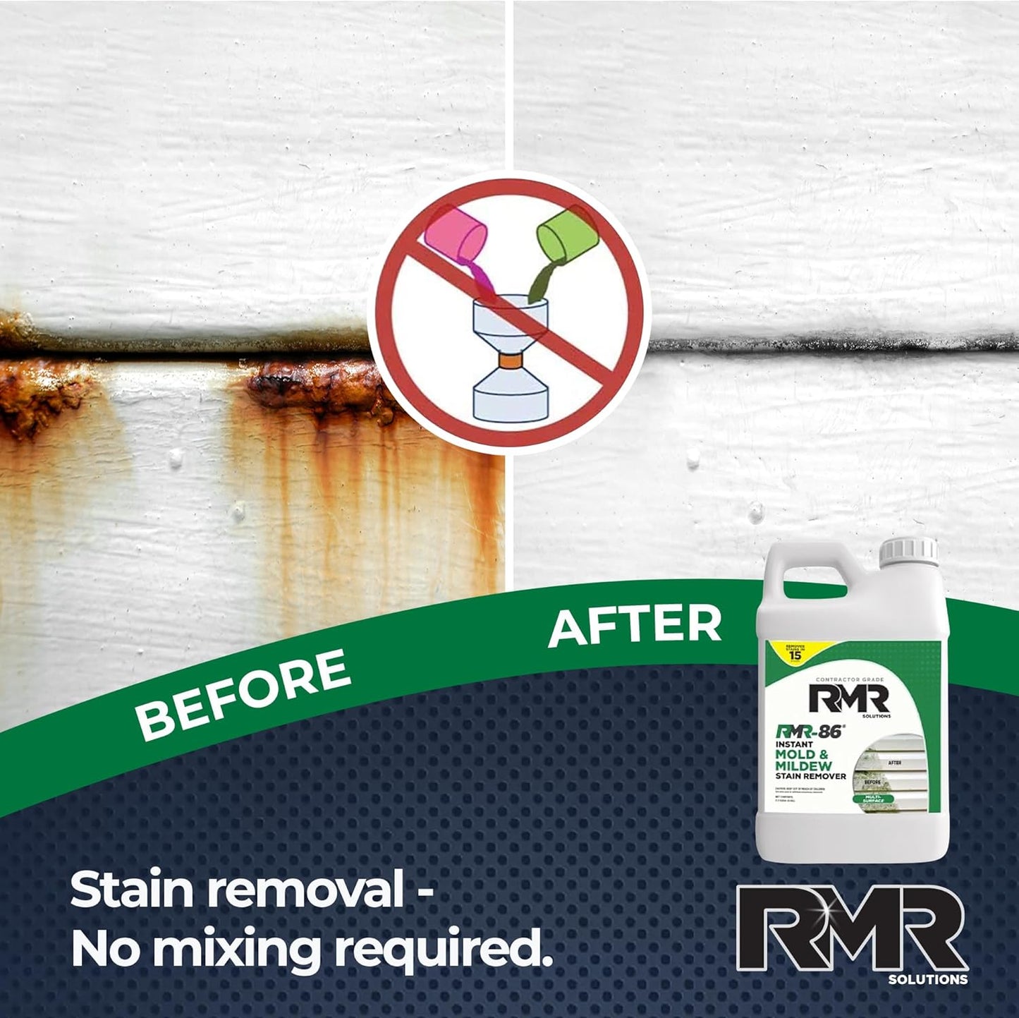 RMR-86 Instant Mold Stain and Mildew Stain Remover Spray - Scrub Free Formula, 2.5 Gallon (320 Fl Oz)