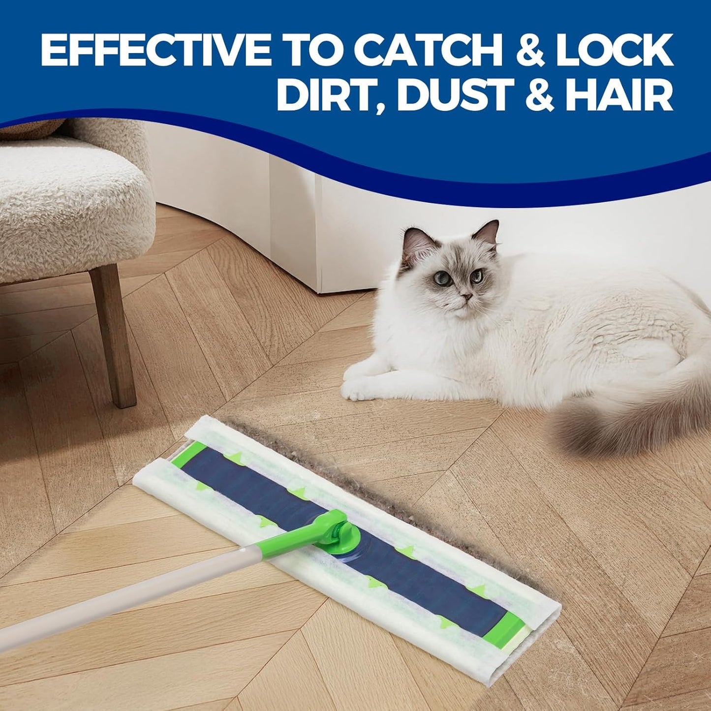 XL Dry Mop Refills Dust Sweeping Cloths Disposable Mop Pads for XL Sweeper X Large Floor Cleaning Mop Refills, 9.84x17.71 Inch, 40 Count