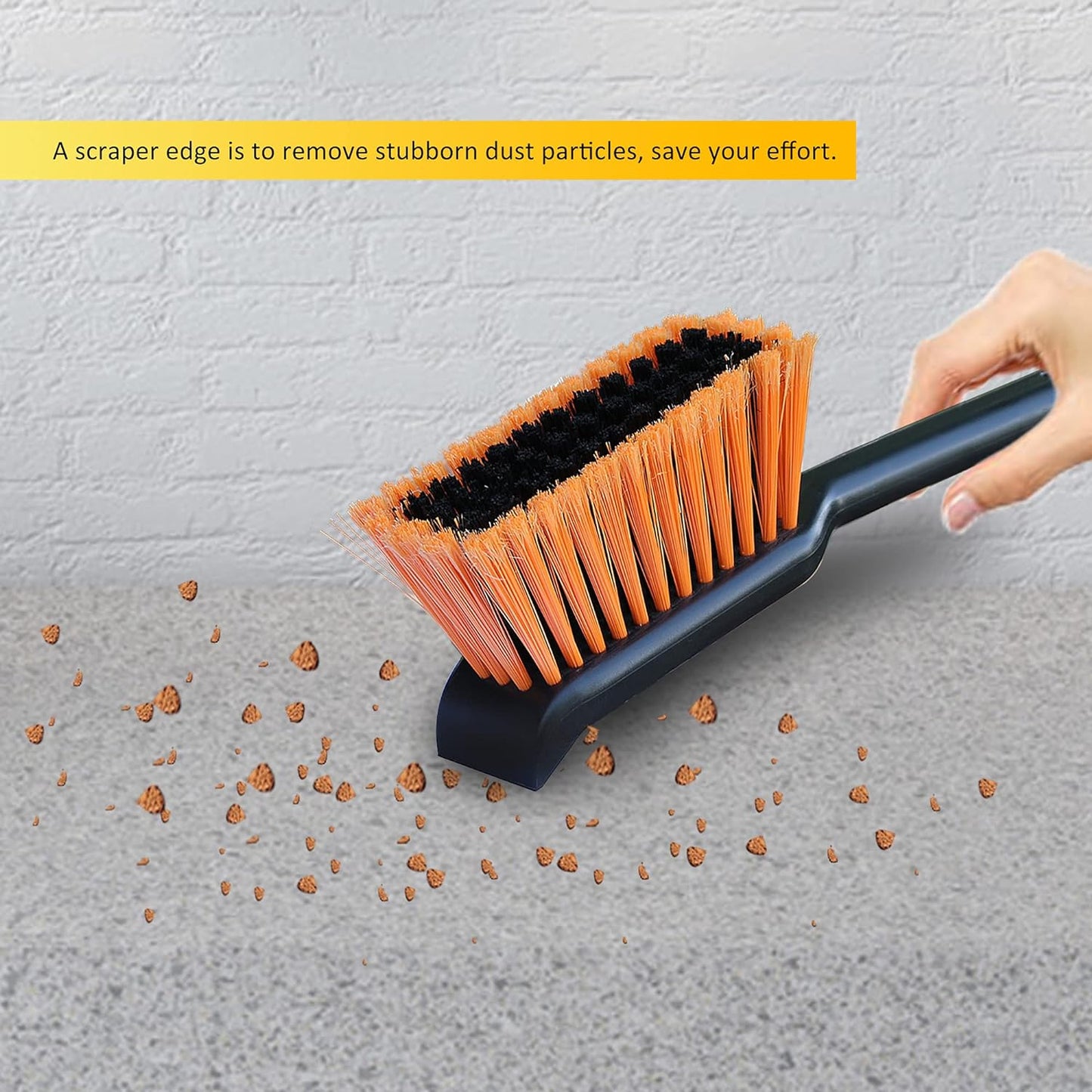 PHYEX 1-Pack 17" Heavy Duty Metal Dust Pan with Cleaning Brush Set