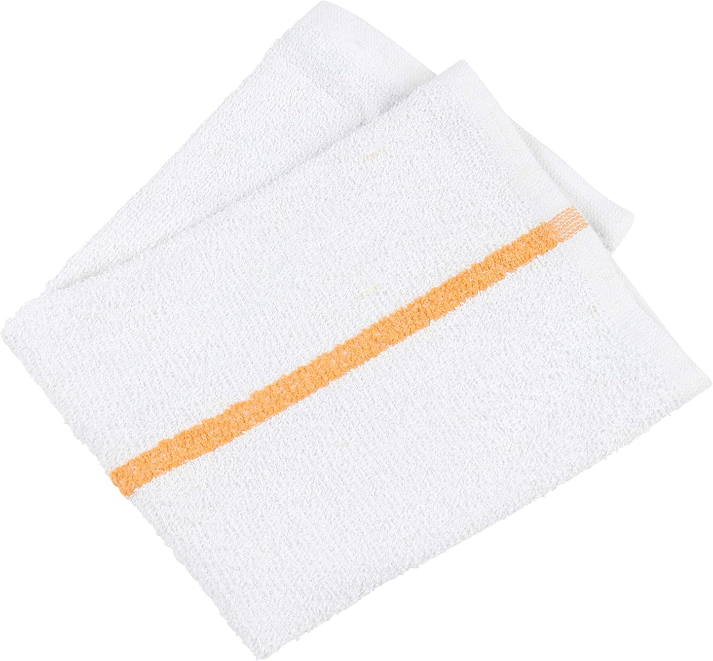 Arkwright Qwick Wick Bar Mop Towels Bulk - (Case of 60) 100% Cotton Quick Dry Dishcloths, Super Absorbent Multipurpose Cleaning Rags for Restaurants, Kitchen, Bathroom, Hotel, 16 x 19 in, Gold Stripe