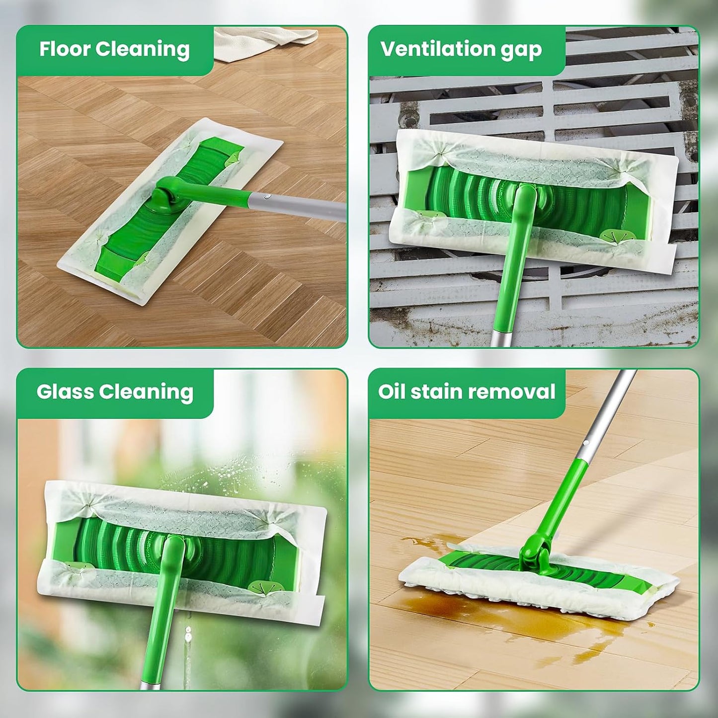 60 Count Dry Sweeping Cloths Compatible with Swiffer Sweeper Heavy Duty Pet Pads Refills Cleaning Dust and Hair,Disposable Mop Pads Refills