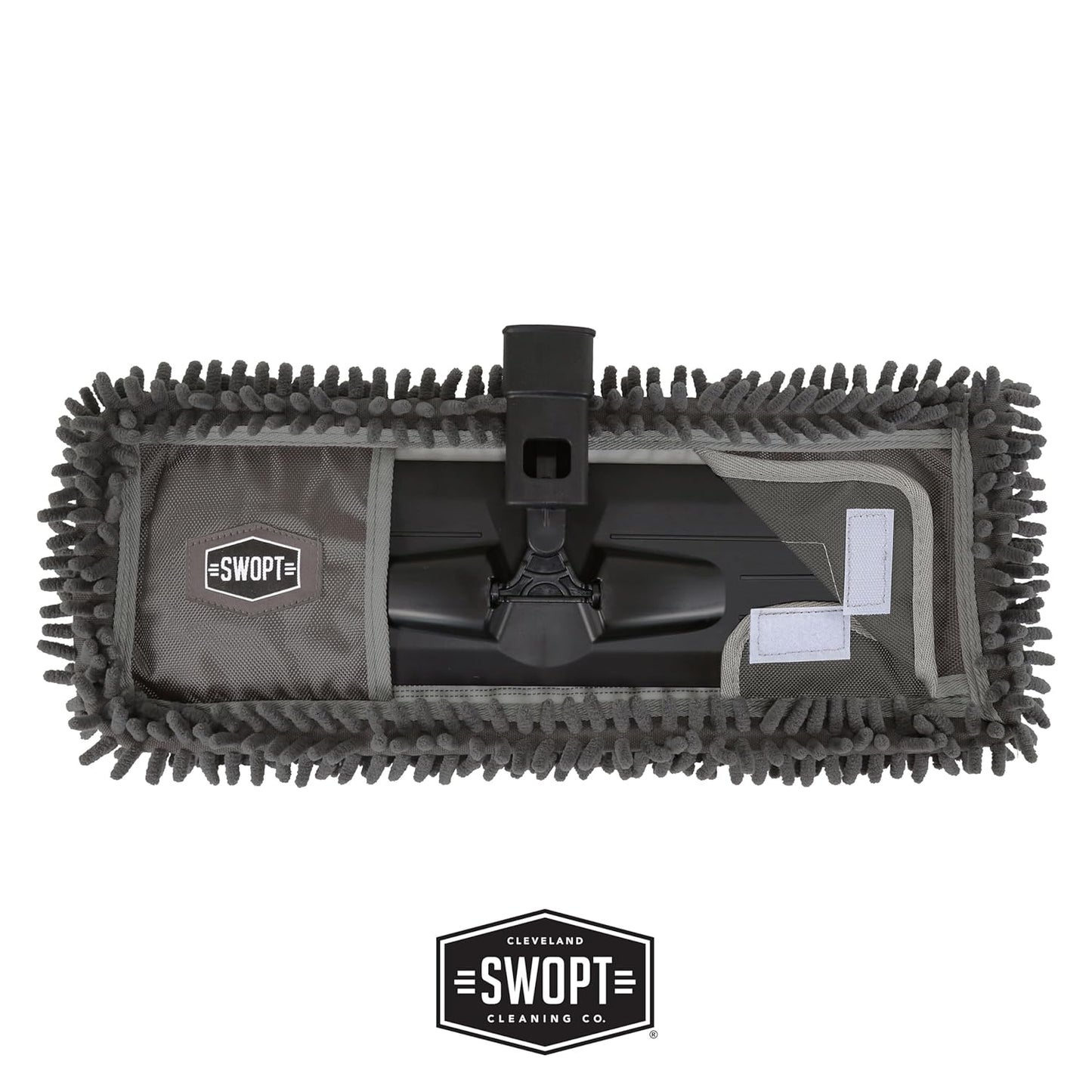 SWOPT 18” Microfiber Dust Mop Head with Refill – Microfiber Mop Head for Use on Wood, Laminate and Tile Floors, Lint Free Cleaning – 5102C6