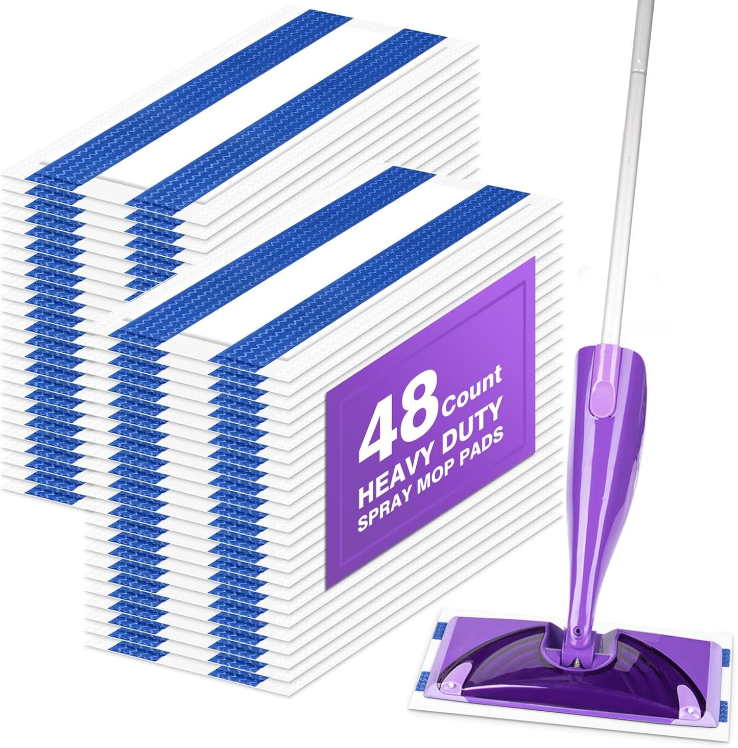 Orighty Dry Mop Pads Refill Compatible with Swiffer WetJet, Multi-Layer Mopping Pads, Multi Surface WetJet Hardwood Floor Cleaner Spray Mop Pads Refills, 48 Count