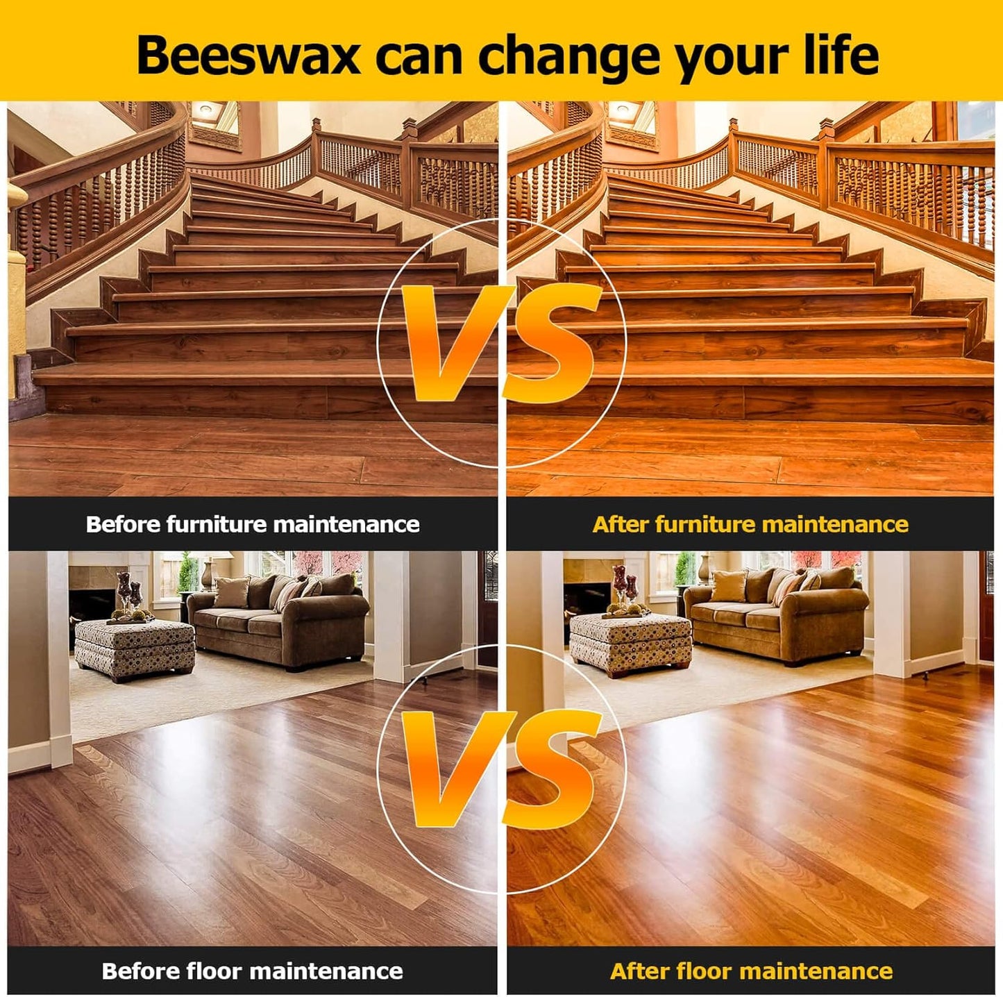 CARGEN Beeswax Furniture Wood Polish - Wood Seasoning Beeswax Oil for Wood Natural Wood Polish and Conditioner Restore A Finish 300ML.